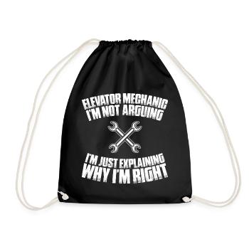 Elevator fitter Elevator mechanic Elevator Mechanic - Drawstring Bag - black - Front