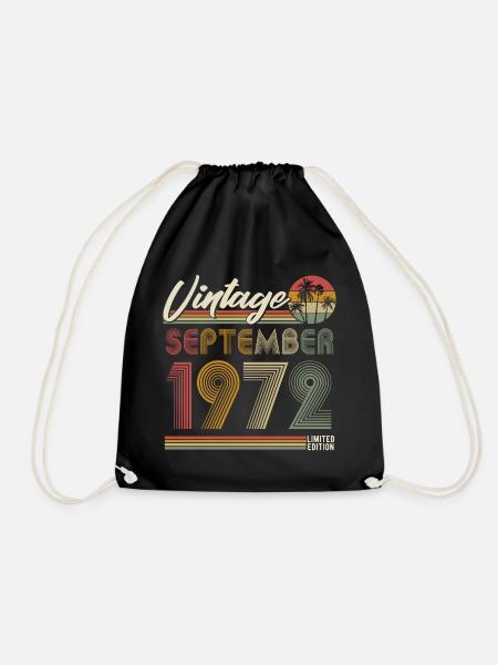 Septembre 1972 Vintage Anniversaire Rétro - Sac de sport léger - noir