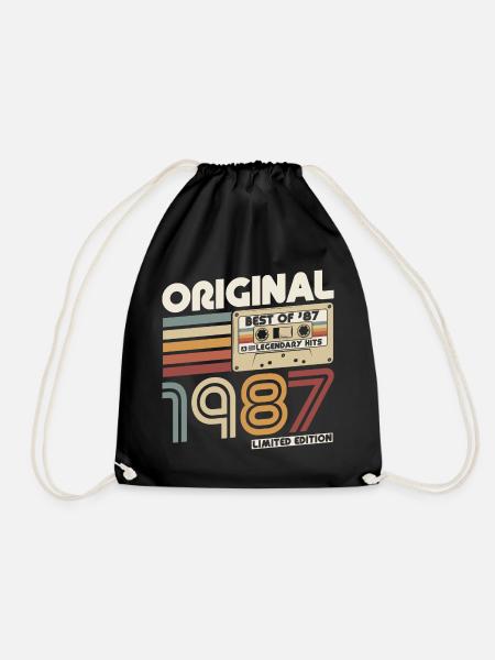 1987 Jahrgang geboren Vintage Geburtstag Retro - Turnbeutel - Schwarz