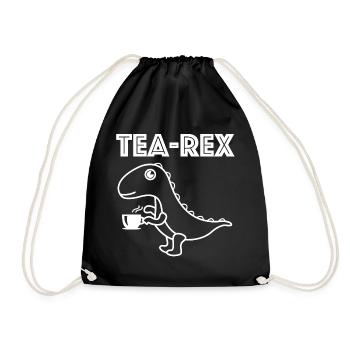 Tea Rex, Tea Tyrannosaurus rex funny pictures - Drawstring Bag - black - Front