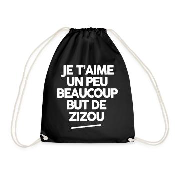 Je t'aime un peu beaucoup but de Zizou - Sac de sport léger - noir - Devant