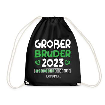 Großer Bruder 2023 Loading Herz - Turnbeutel - Schwarz - Vorne