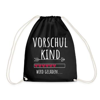 Vorschulkind Kindergarten Vorschule Geschenk - Turnbeutel - Schwarz - Vorne