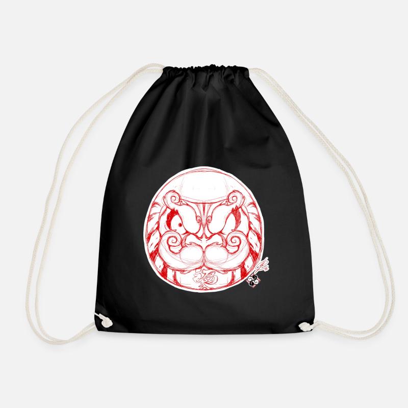 Daruma_S - Drawstring Bag - black