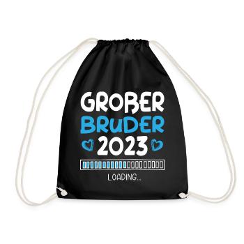 Großer Bruder 2023 Loading Herz - Turnbeutel - Schwarz - Vorne