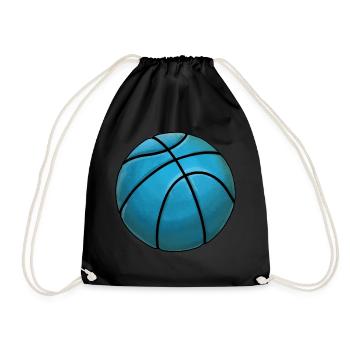 Basketball Sticker Baby Blue Cool Basketballs - Drawstring Bag - black - Front