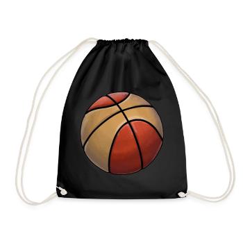 Basketball Sticker - Drawstring Bag - black - Front