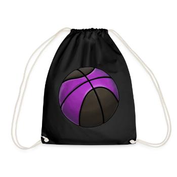 Basketball Sticker Black Purple Club Training - Drawstring Bag - black - Front