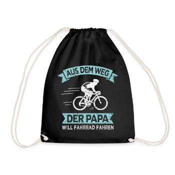 Papa will Fahrrad fahren Vater Radfahrer - Turnbeutel - Schwarz - Vorne