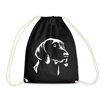 German Shorthair Head "Black Edition" - Drawstring Bag - black - Front