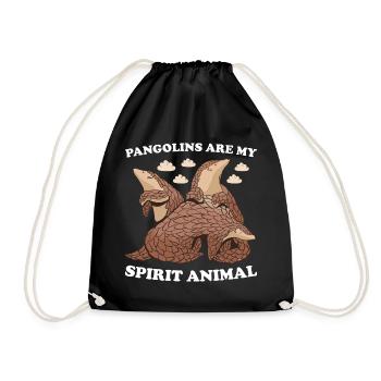 Pangolins Are My Spirit Animal Pangolin - Drawstring Bag - black - Front