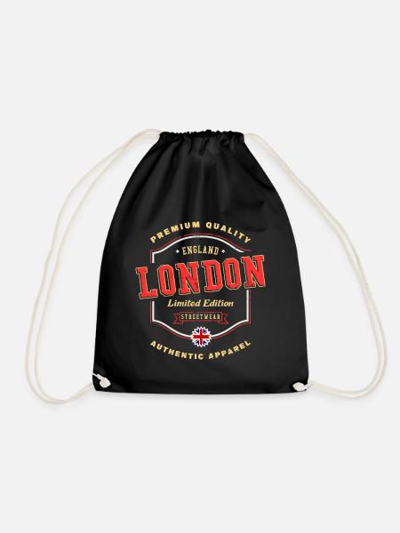 Londres Angleterre Royaume-Uni City Font Vintage Retro - Sac de sport léger - noir