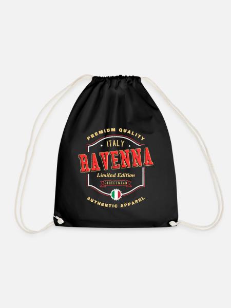 Ravenna Italien Stadt Schrift Vintage Retro - Turnbeutel - Schwarz