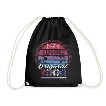 Original August 2000 22nd Birthday Gift Fun - Drawstring Bag - black - Front