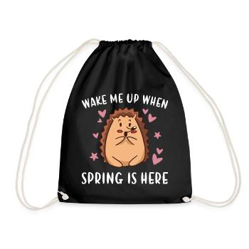 Hedgie réveille-moi quand le printemps est là hérisson - Sac de sport léger - noir - Devant