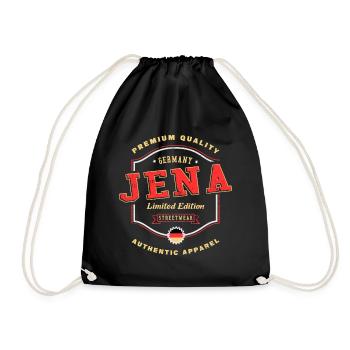 Jena Germany City Font Vintage Retro - Drawstring Bag - black - Front