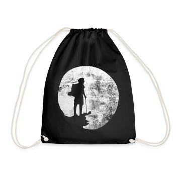 Moon - Hiking - (12) - Drawstring Bag - black - Front