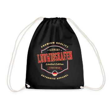Ludwigshafen Germany City Vintage Retro - Drawstring Bag - black - Front