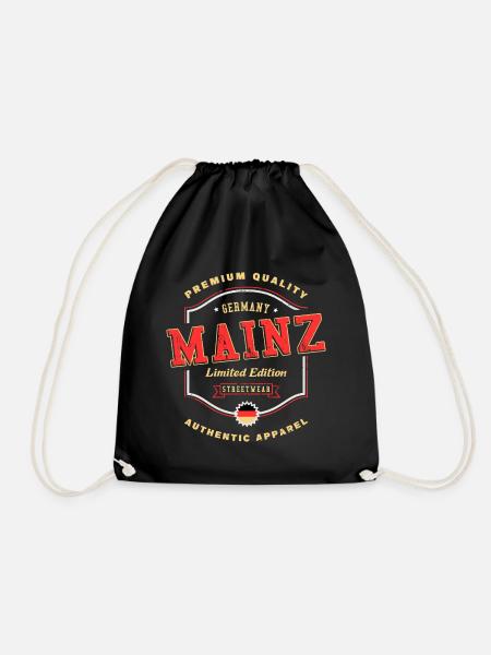 Mainz Deutschland Stadt Schrift Vintage Retro - Turnbeutel - Schwarz