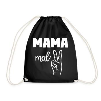 Mama Mal Zwei - Turnbeutel - Schwarz - Vorne