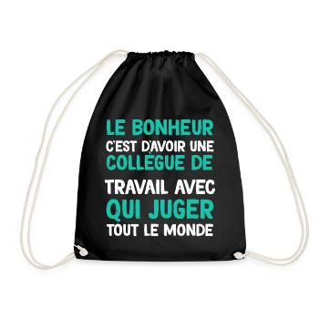 Humour collègue qui juge - Sac de sport léger - noir - Devant