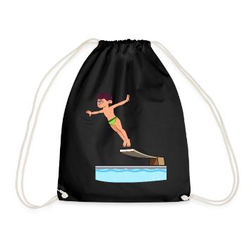Springboard Diving - Drawstring Bag - black - Front