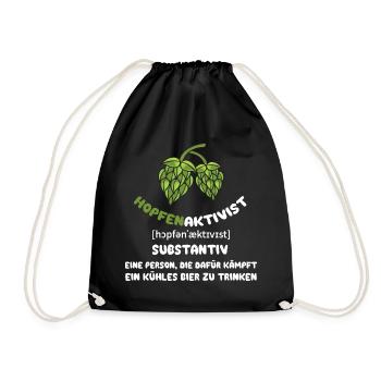 Hopfenaktivist Eine Person die für ihr kühles Bier - Turnbeutel - Schwarz - Vorne