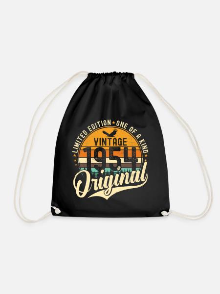 1954 Vintage Jahrgang Retro Geburtstag Geschenk - Turnbeutel - Schwarz
