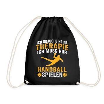 Ich muss nur Handball spielen - Turnbeutel - Schwarz - Vorne