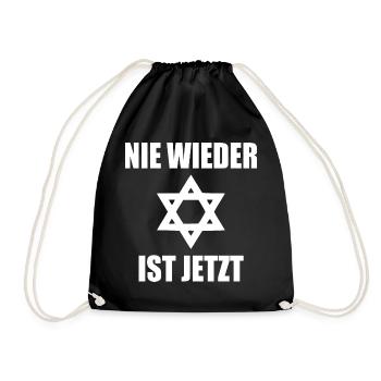 Nie wieder ist jetzt - Turnbeutel - Schwarz - Vorne