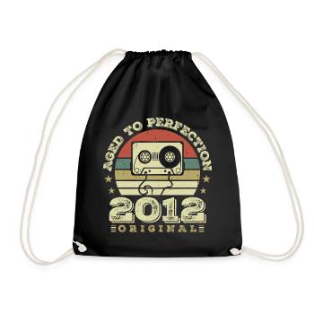 Idée Cadeau Anniversaire Vintage Original 2012 - Sac de sport léger - noir - Devant