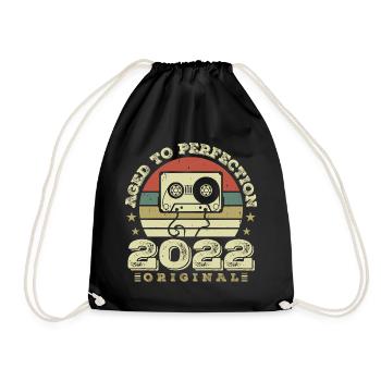 Originelle Vintage-Geschenkidee zum Jubiläum 2022 - Turnbeutel - Schwarz - Vorne