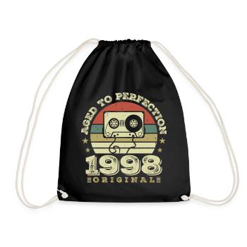 Original Vintage Anniversary Gift Idea 1998 - Drawstring Bag - black - Front
