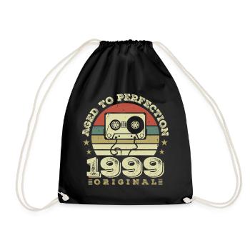 Original Vintage Jubiläums-Geschenkidee 1999 - Turnbeutel - Schwarz - Vorne