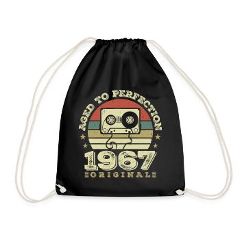 Original Vintage Jubiläumsgeschenkidee 1967 - Turnbeutel - Schwarz - Vorne