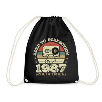 Idée Cadeau Anniversaire Vintage Original 1987 - Sac de sport léger - noir - Devant