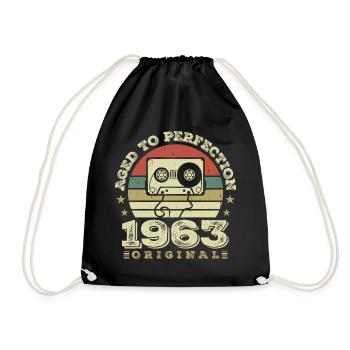 Idée Cadeau Anniversaire Vintage Original 1963 - Sac de sport léger - noir - Devant