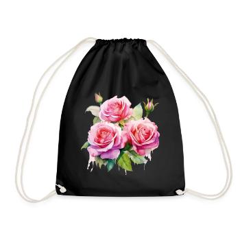 Roses Rose Blossom Fleurs Rose Rose Motif Floral - Sac de sport léger - noir - Devant