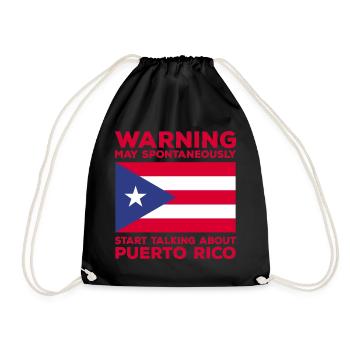 Puerto Rico | Puerto Ricaner Flagge Geschenkideen - Turnbeutel - Schwarz - Vorne