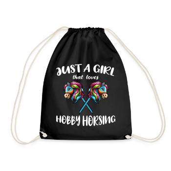 Hobby Horsing Juste une fille qui aime l’arc en ciel - Sac de sport léger - noir - Devant
