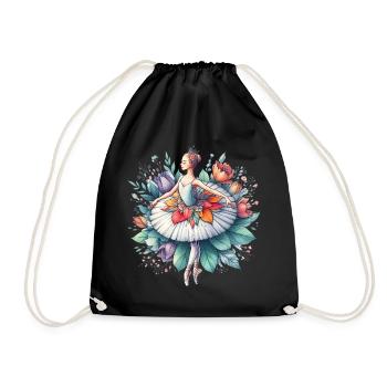 Balletttänzerin mit Tutu - Turnbeutel - Schwarz - Vorne