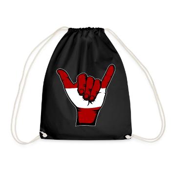 Austria Flag Surfing Symbol - Drawstring Bag - black - Front