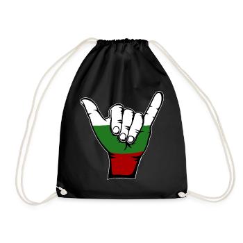 Bulgaria Flag Surfing Symbol - Drawstring Bag - black - Front