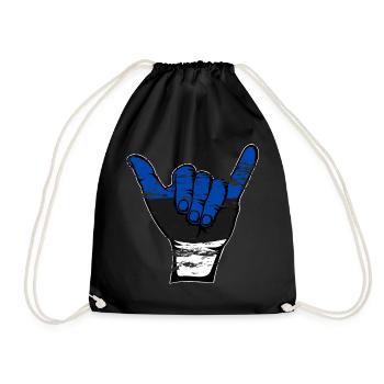 Estonia Flag Surfing Symbol Used - Drawstring Bag - black - Front