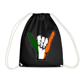 Ireland Flag Surfing Symbol - Drawstring Bag - black - Front