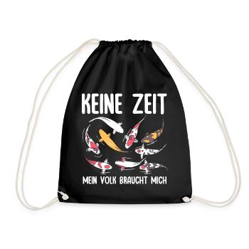 Pas le temps, mon peuple a besoin de moi, carpe koï - Sac de sport léger - noir - Devant