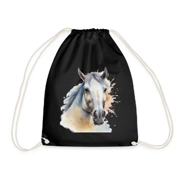 Tête de cheval Cheval Cheval Cheval Etalon - Sac de sport léger - noir - Devant