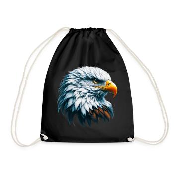 Eagle - Drawstring Bag - black - Front