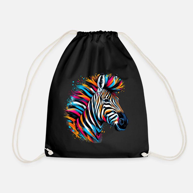 Zebra - Turnbeutel - Schwarz