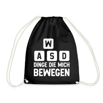 WASD - Dinge die mich bewegen - Turnbeutel - Schwarz - Vorne